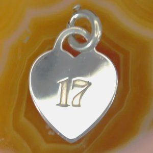 Tiffany & Co. Heart Charm engraved "17" with clasping link